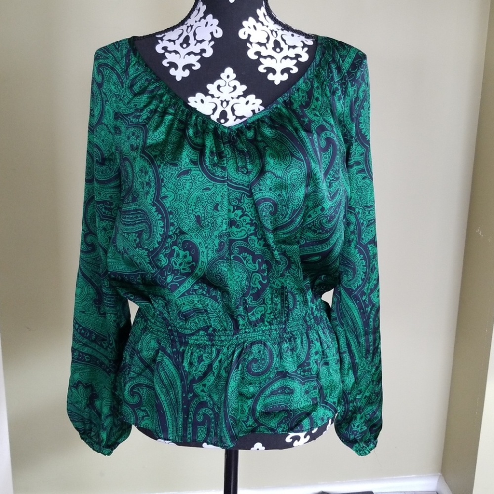Michael MICHAEL KORS peplum paisley blouse